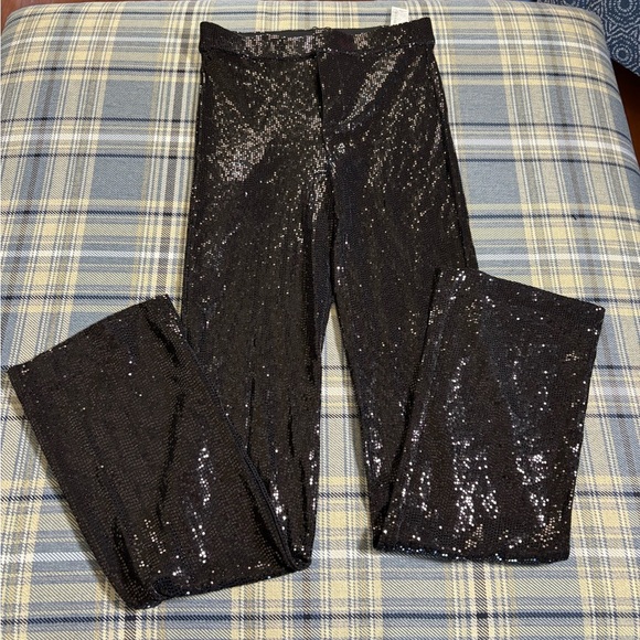 Zara sequined high rise flare size small NWOT Blogger’s Favorite - Picture 9 of 13